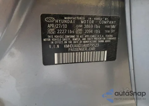 2010 Hyundai Elantra Blue from USA, damaged, VIN KMHDU4AD1AU079523